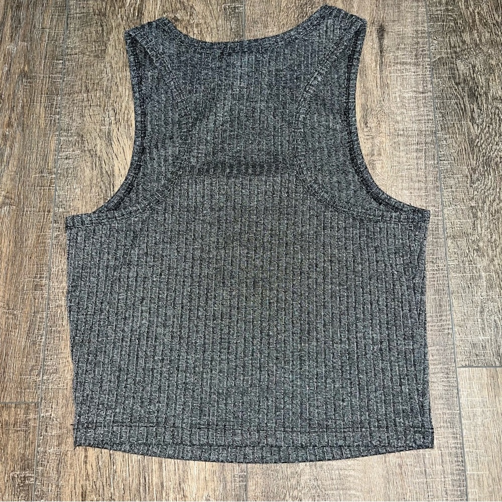 Bozzolo Dark Grey Ribbed Halter Top - Picture 4 of 5